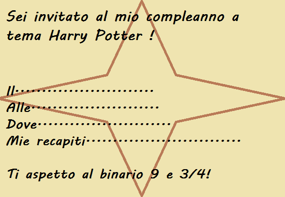 Invito Harry Potter da stampare
