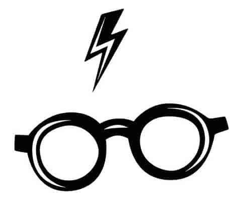Sagoma occhiali e cicatrice Harry Potter