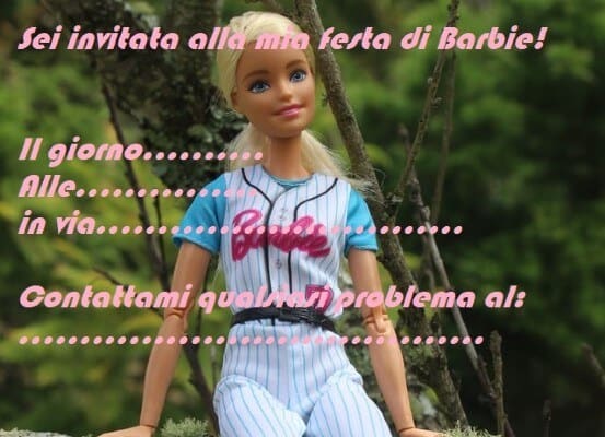 Invito di compleanno a tema Barbie da stampare